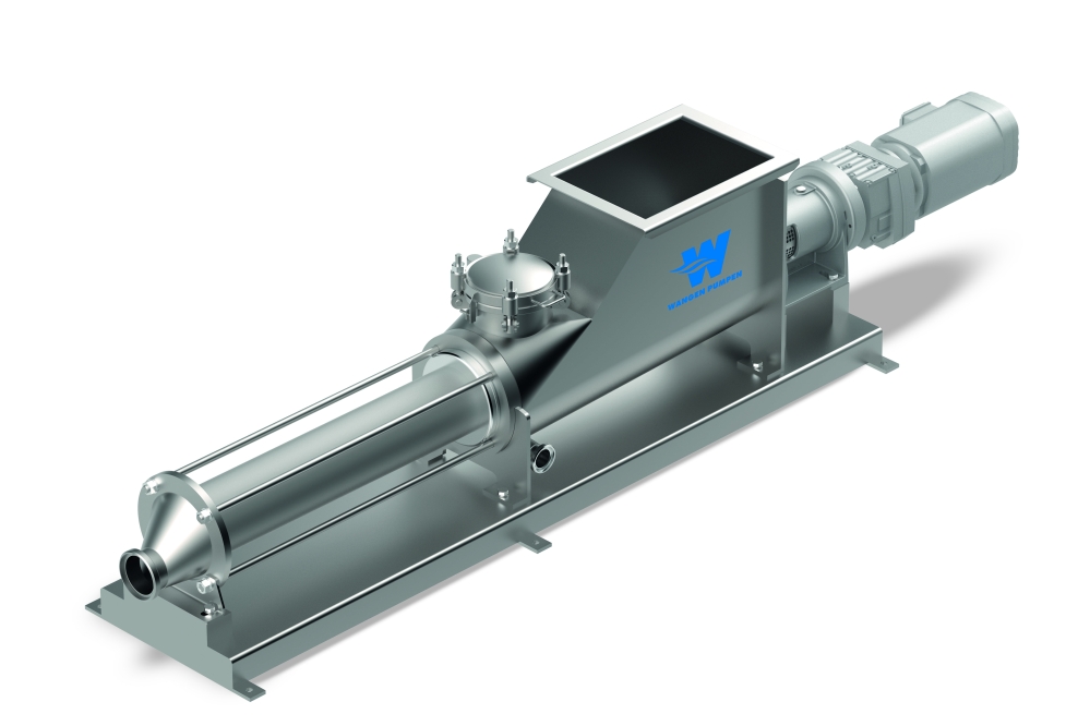 Pompy śrubowe WANGEN KL-RF Hygienic - Pompy gardzielowe z bezobsługowym uszczelnieniem mechanicznym i samoopróżniającą dyszą wylotową. 
